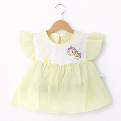 Unicorn Paper Cotton Summer Frock Set
