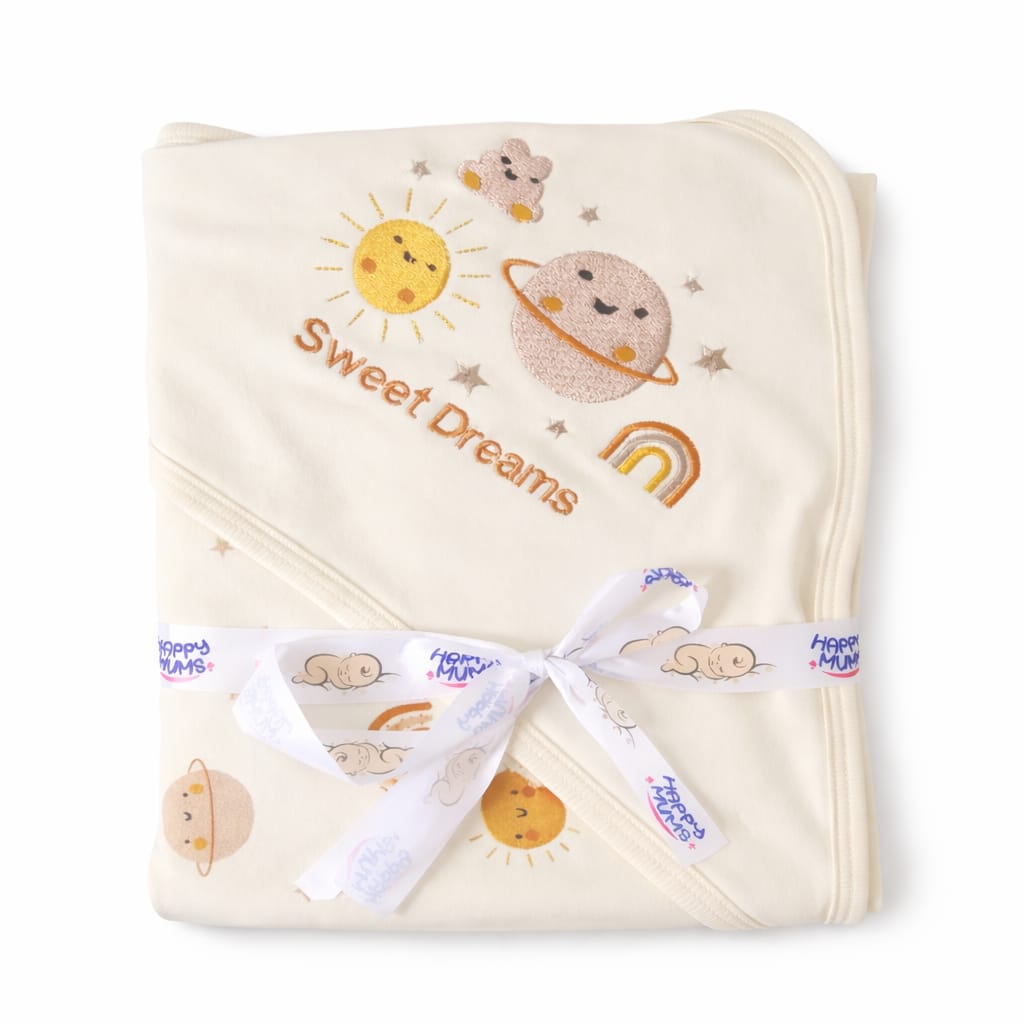 Sweet Sunny Hooded Soft Cotton Baby Wrapping & Receiving Sheet