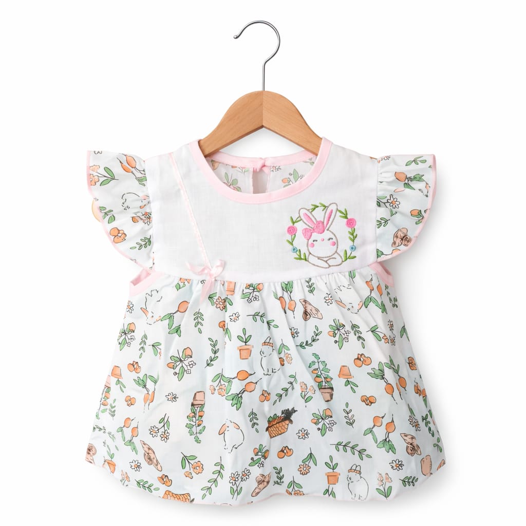 Bunny Paper Cotton Summer Frock Set