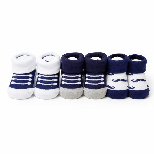 Mustache Newborn Socks Pack Of 3