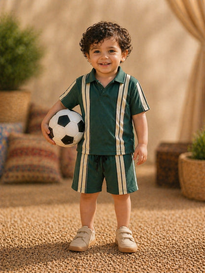 Little Escape Summer 2026. A premium camel co-ord made with lightweight breathable fabric, designed for everyday comfort and effortless summer style for kids.