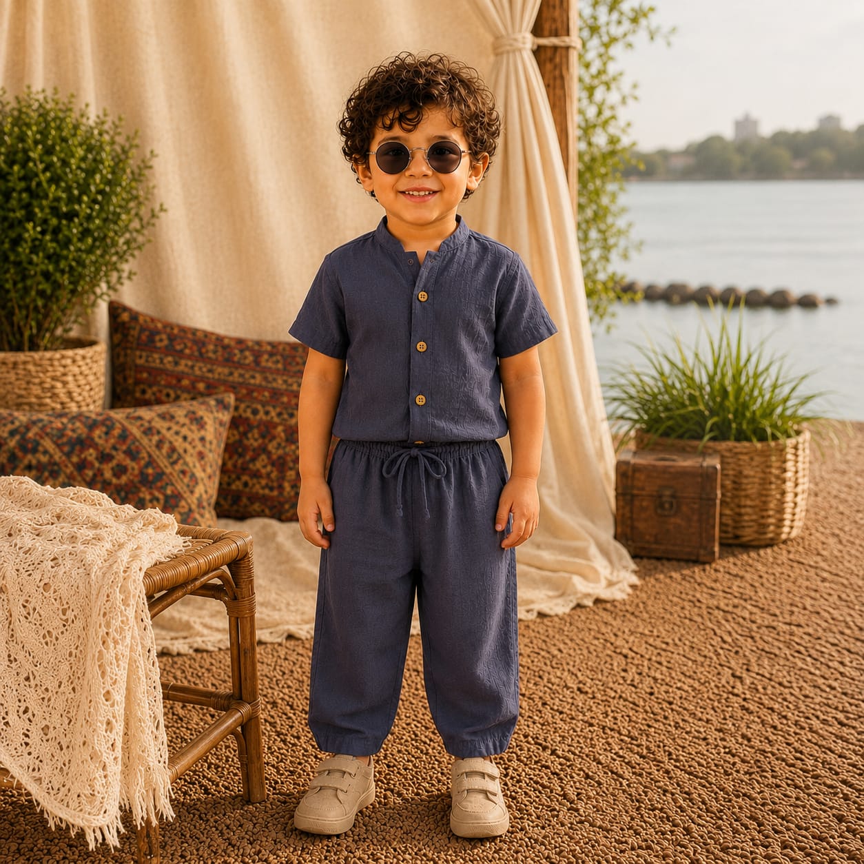 Slate Calm Boys Relaxed Shirt & Trouser
