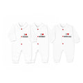 Love Mom and Dad baby rompers pack of 3