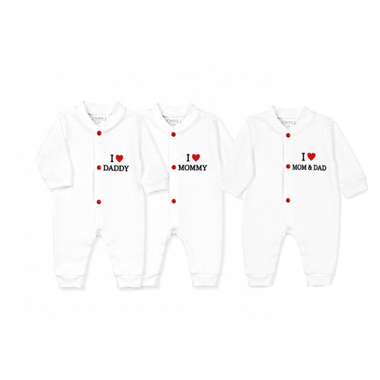 Love Mom & Dad Baby Rompers – Pack of 3