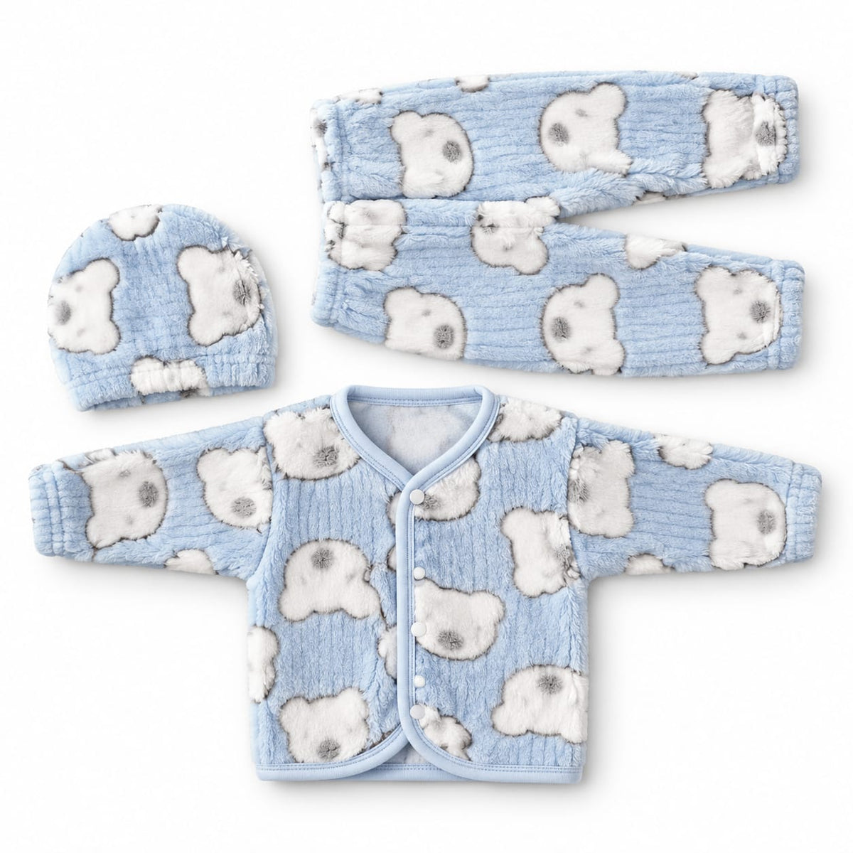 Pink Teddy Bear Newborn Baby Suit Set – 3 Piece