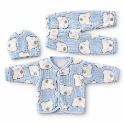 Pink Teddy Bear Newborn Baby Suit Set – 3 Piece
