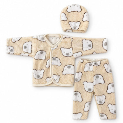 Pink Teddy Bear Newborn Baby Suit Set – 3 Piece