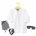 Premium white baby thobe with matching shemagh