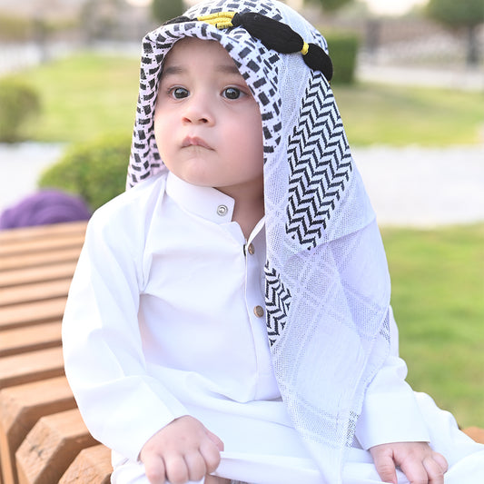 Habibi Baby Thobe With Shemagh & Glasses Set