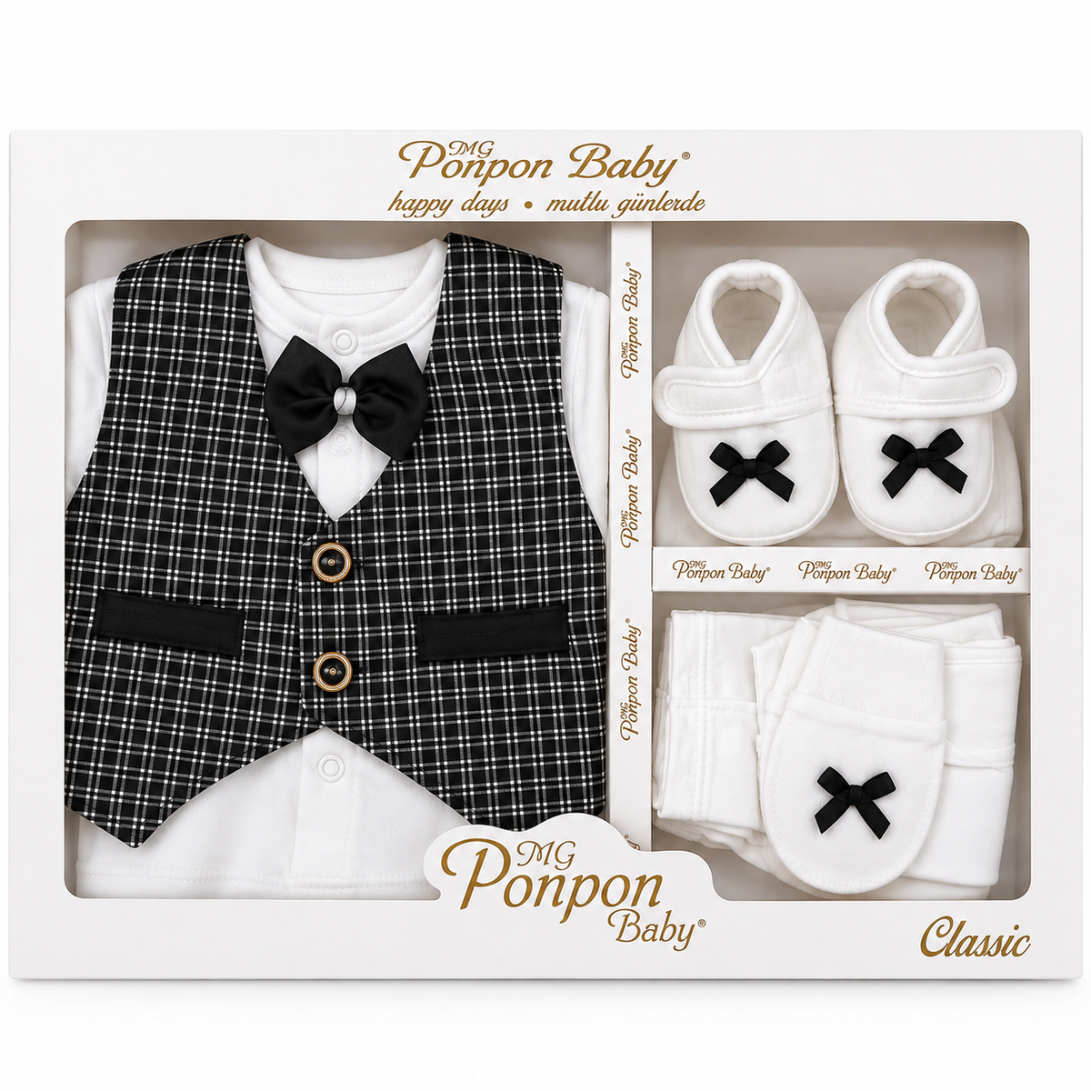 BabyCo Little Gentleman Classic Plaid newborn summer starter gift set
