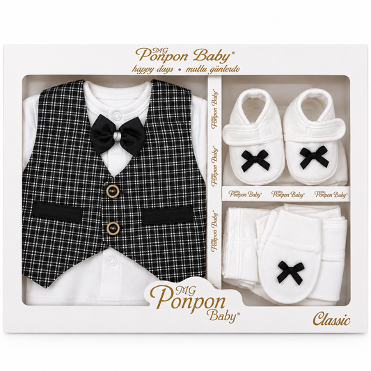 BabyCo Little Gentleman Classic Plaid newborn summer starter gift set