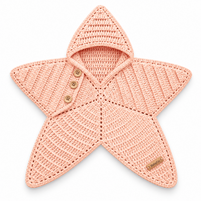 BabyCo StarSnug peach handmade hooded baby wrap with side slit