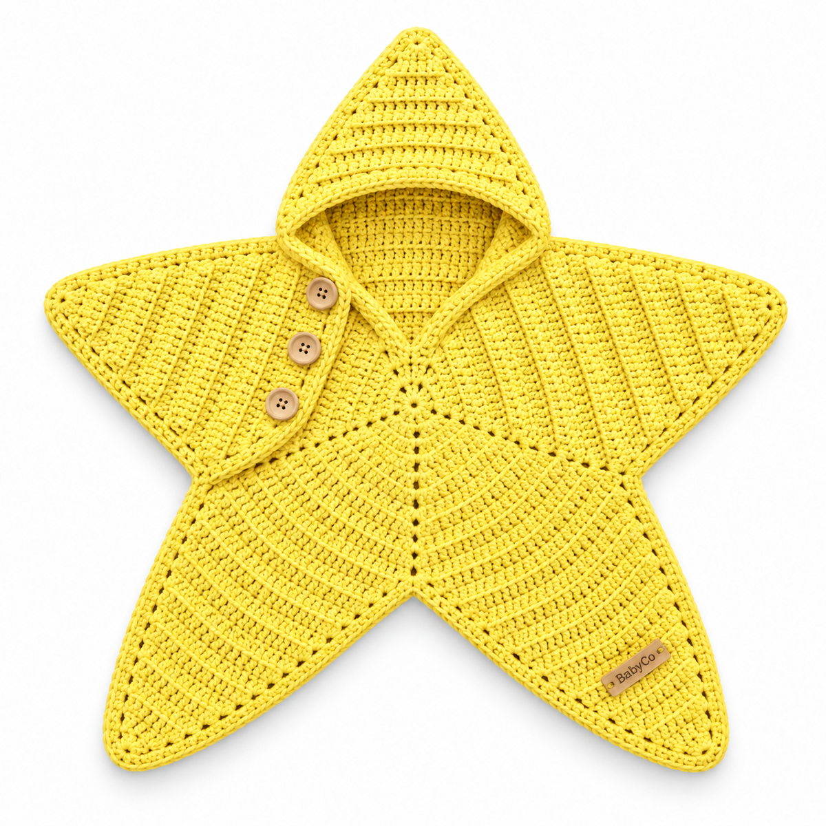 BabyCo StarSnug yellow handmade hooded baby wrap with side slit