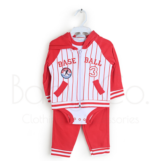 Base Ball Baby 3 Piece Premium Suit