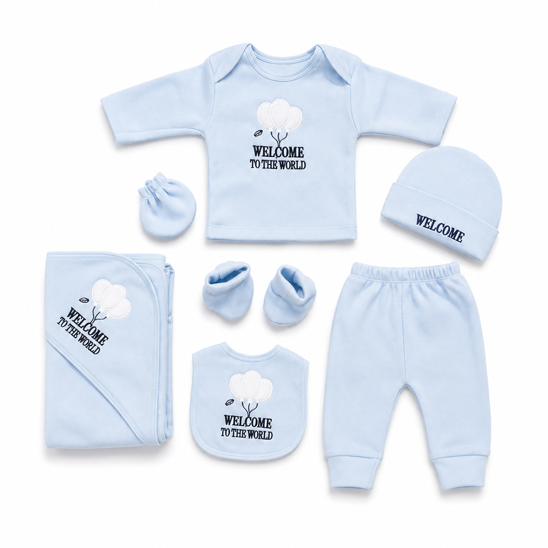 Welcome to the World Blue Polar Fleece Starter Set – 7 Piece