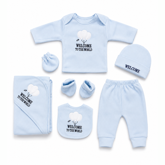 Welcome to the World Blue Polar Fleece Starter Set – 7 Piece
