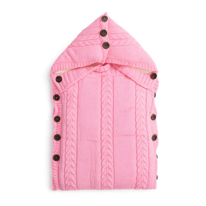Hooded Buttoned Down Premium Wool and Fur Sleep Sack