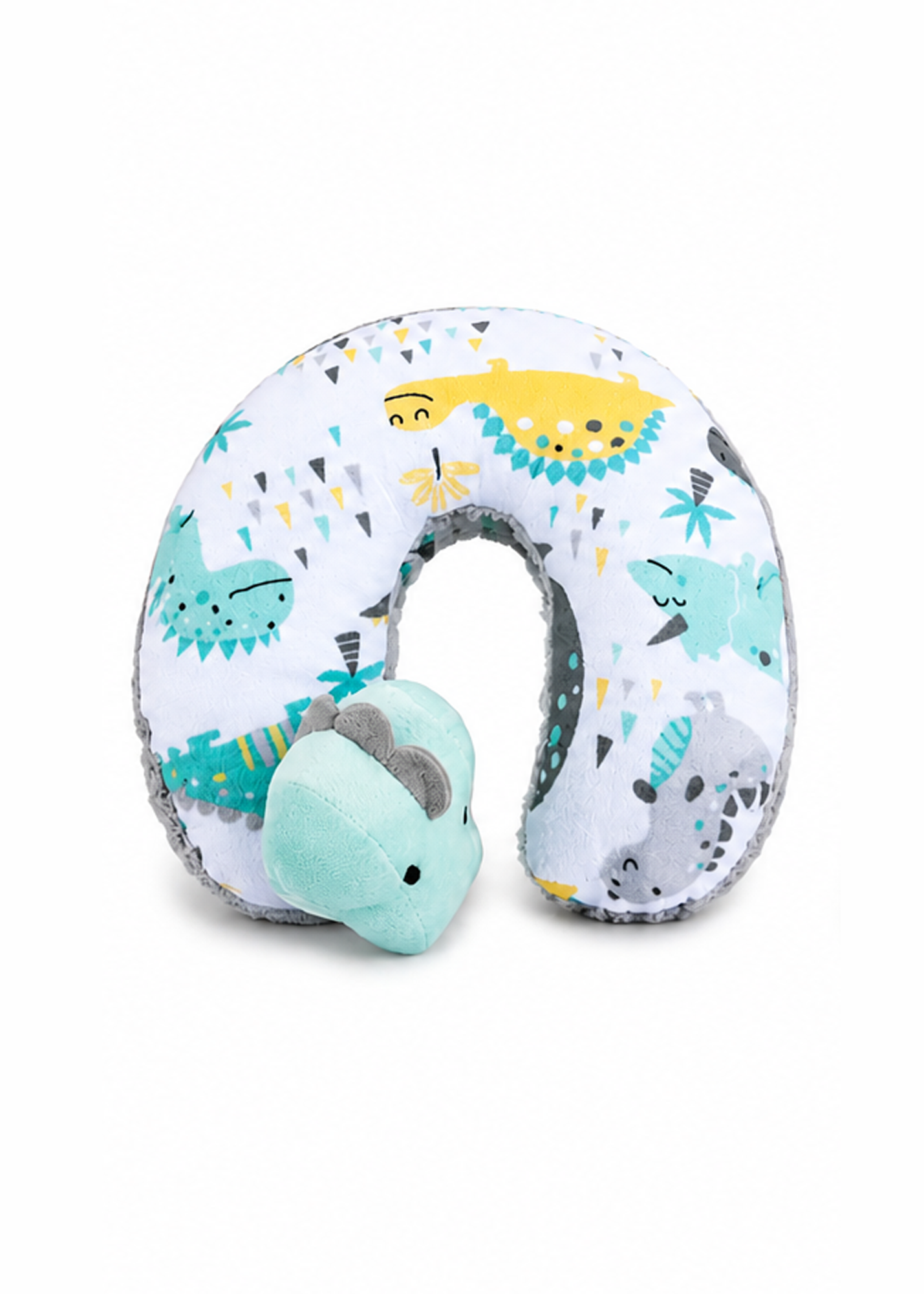 Dino Print Blanket with Neck Pillow