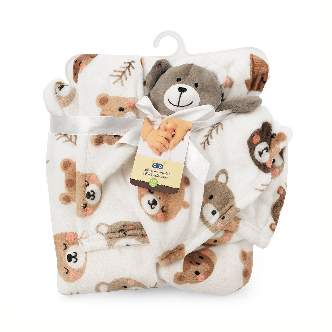 Bear Print Security Blanket Set