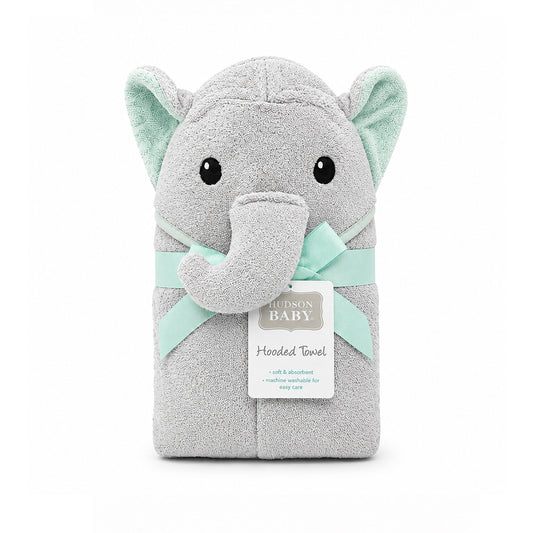 Grey Elephant Hooded Bath Towel