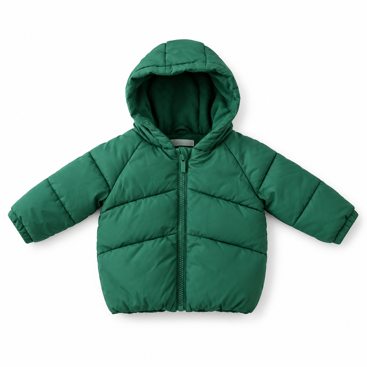 Cozy Forest Green Hooded Puffer Jacket