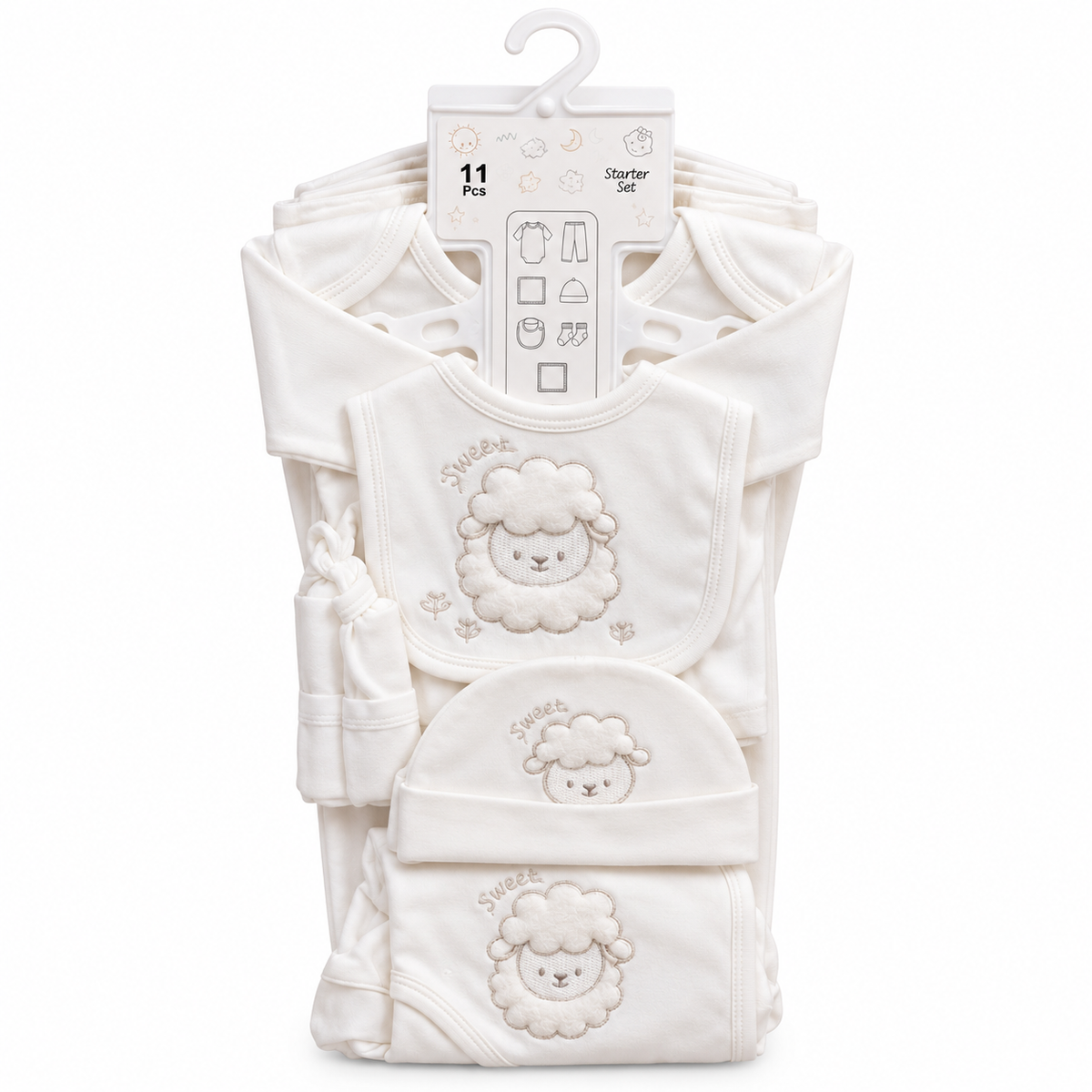 Sweet Lamb Baby Essentials Gift Set – 11 Pieces