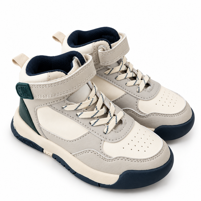 Classic Cream & Navy High-Top Sneakers