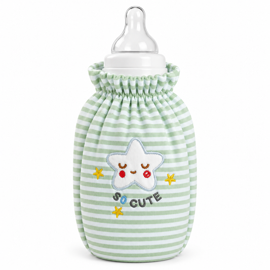 Cute star insulated baby feeder cover made from thick cotton