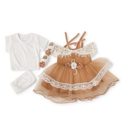 Sleeveless Floral Frock 5 piece Starter Set