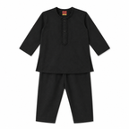 Basic black and white baby kurta pajama alternate view