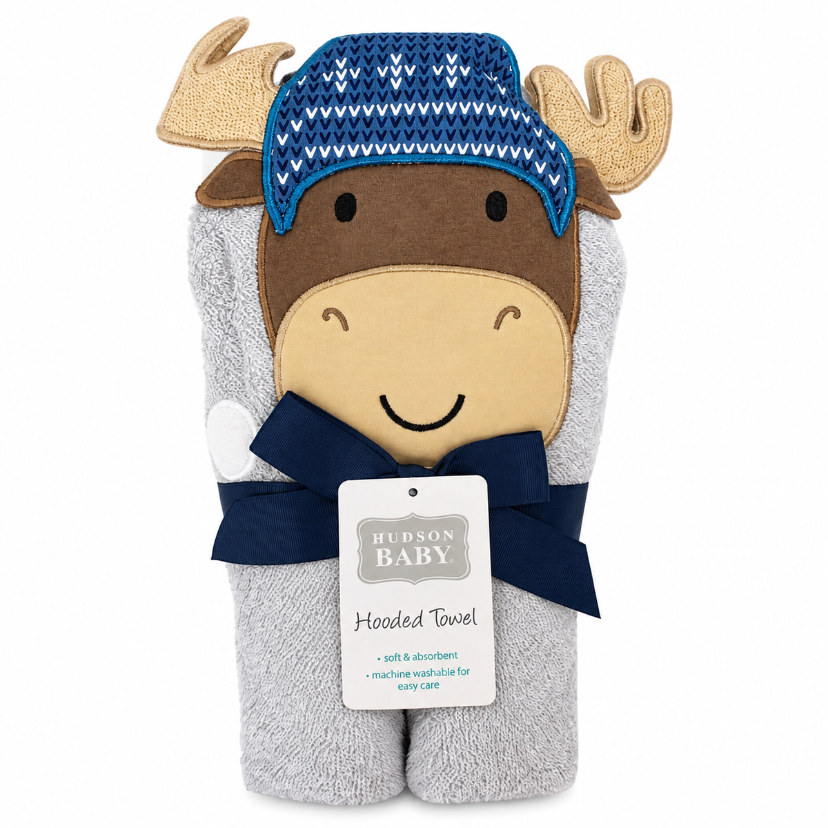 Hudson Baby Moose Hooded Bath Towel
