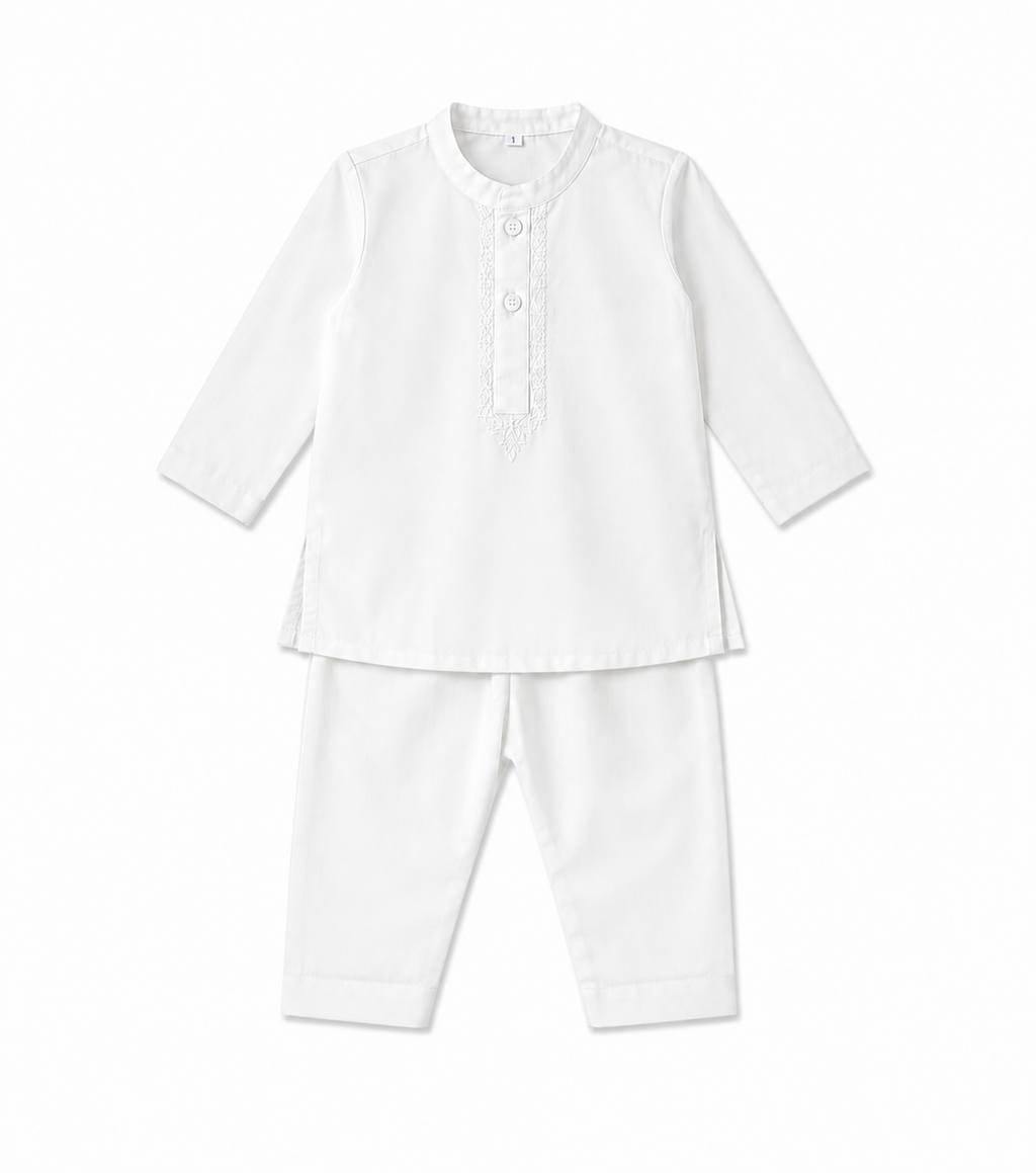 Basic black and white baby kurta pajama set