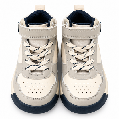 Classic Cream & Navy High-Top Sneakers