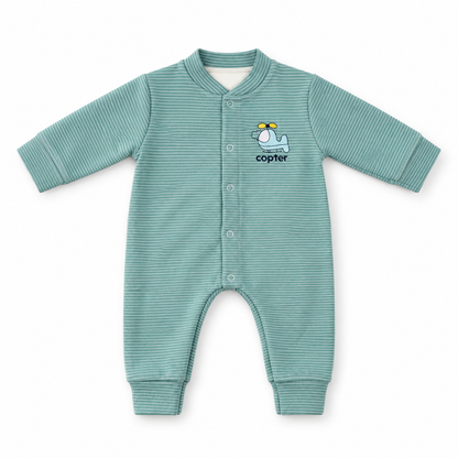 Copter Stripes light Fleece Romper