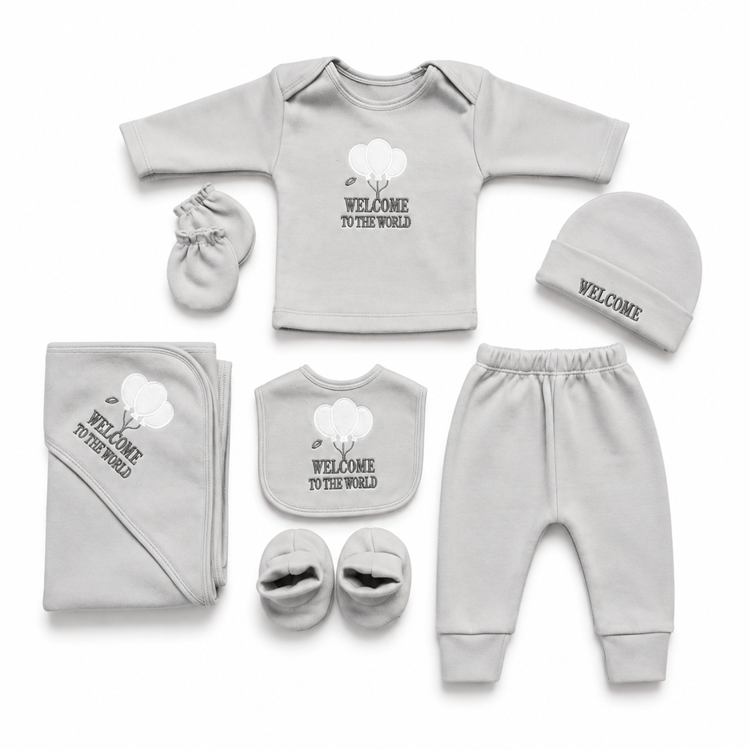 Welcome to the World Polar Fleece Grey Starter Set – 7 Piece