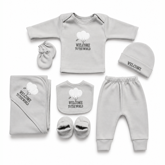 Welcome to the World Polar Fleece Grey Starter Set – 7 Piece