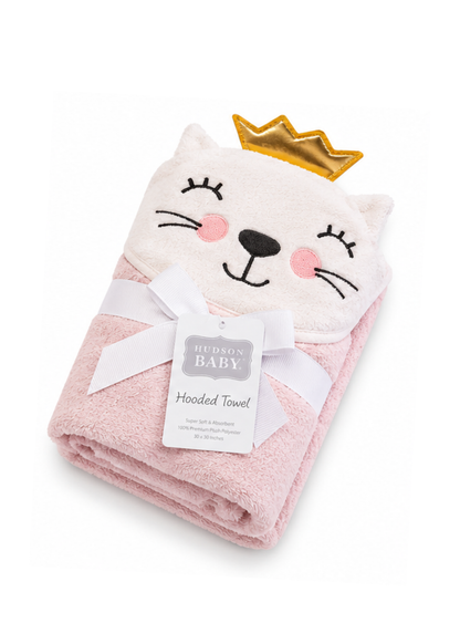 Hudson Kitty Crown Hooded Towel