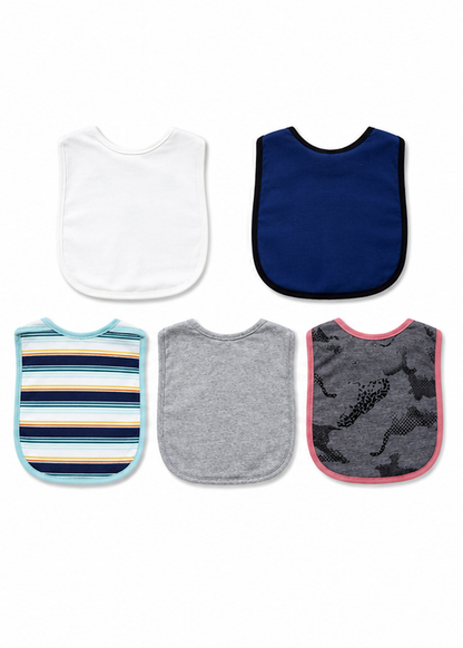 Hudson Octopus 5 Piece Bib Set