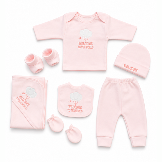 Welcome to the World Polar Fleece Pink Starter Set – 7 Piece