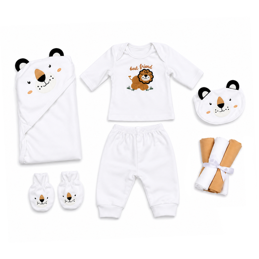Brown Lion 10 Piece Newborn Winter Starter Set