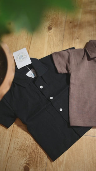 360° view of Midnight Drift button-down shirt by BabyCo