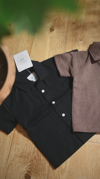 360° view of Midnight Drift button-down shirt by BabyCo