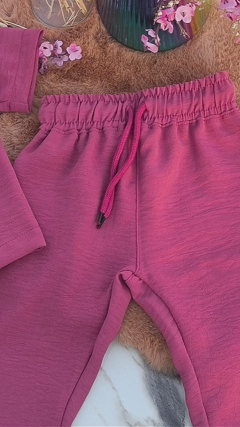 360° view of Amora Lounge Berry Rose girls co-ord set by BabyCo