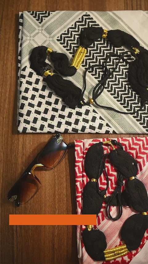 Baby Black Shemagh Rope & Glasses Set