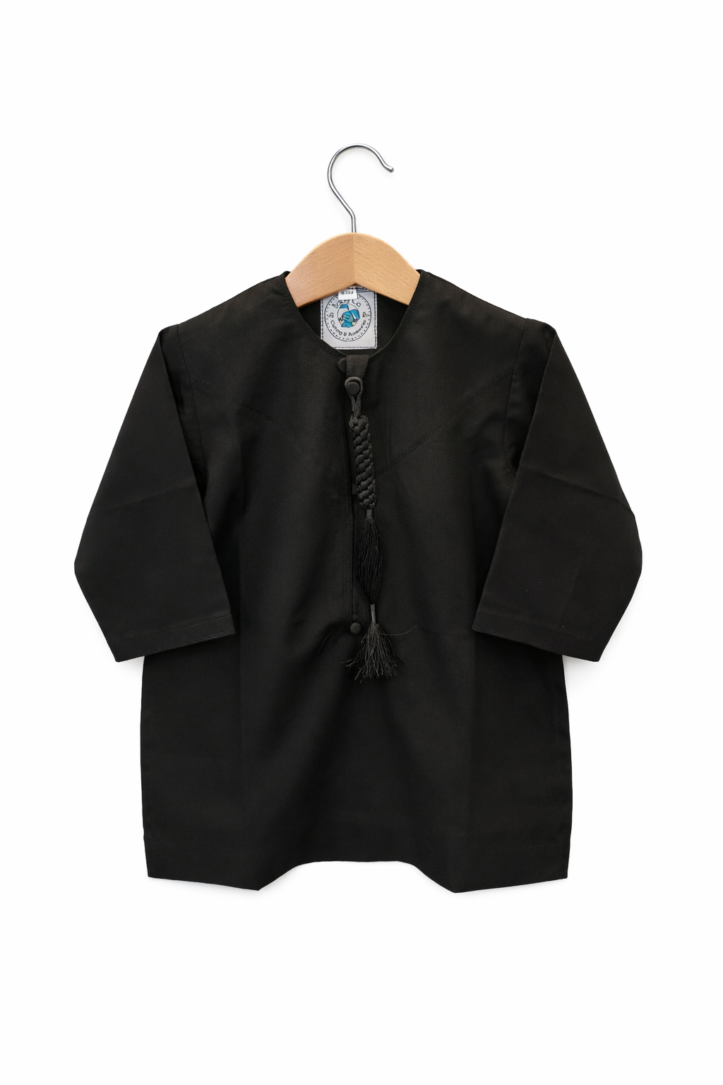 Premium Habibi Baby Black Thobe With Shemagh & Glasses Set