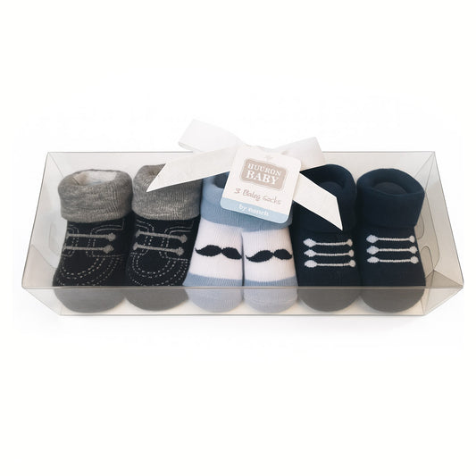 Mustache Newborn Socks Pack Of 3