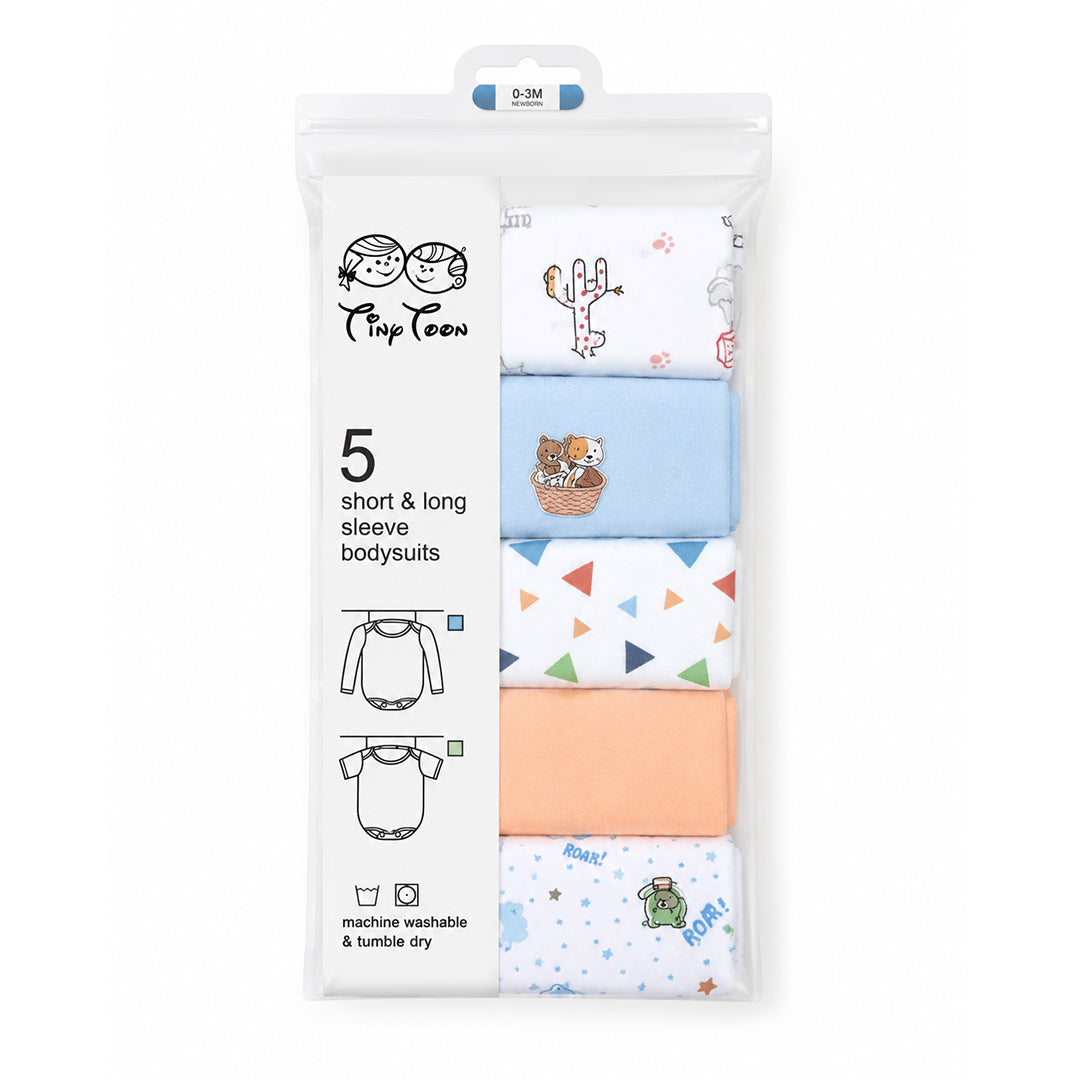 Five-piece half sleeve baby bodysuit set