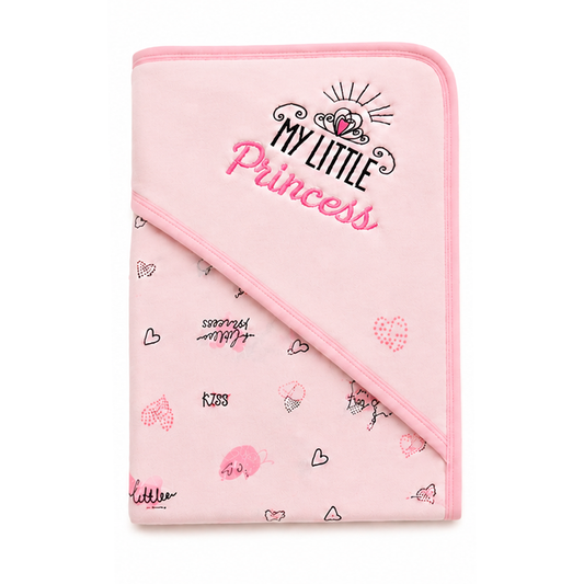 Little Princess Hooded Soft Cotton Baby Wrapping & Receiving Sheet