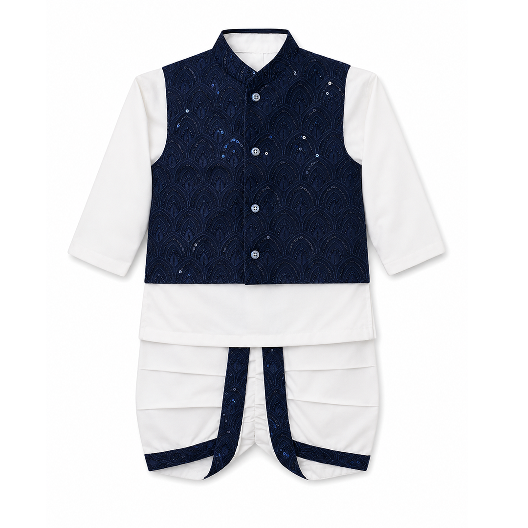 Classic Dhoti Kurta With Waistcoat