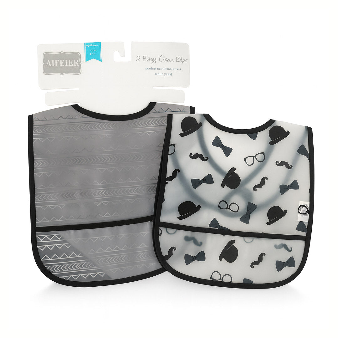 Perfect Gentleman Silicone Bibs Pack Of 2